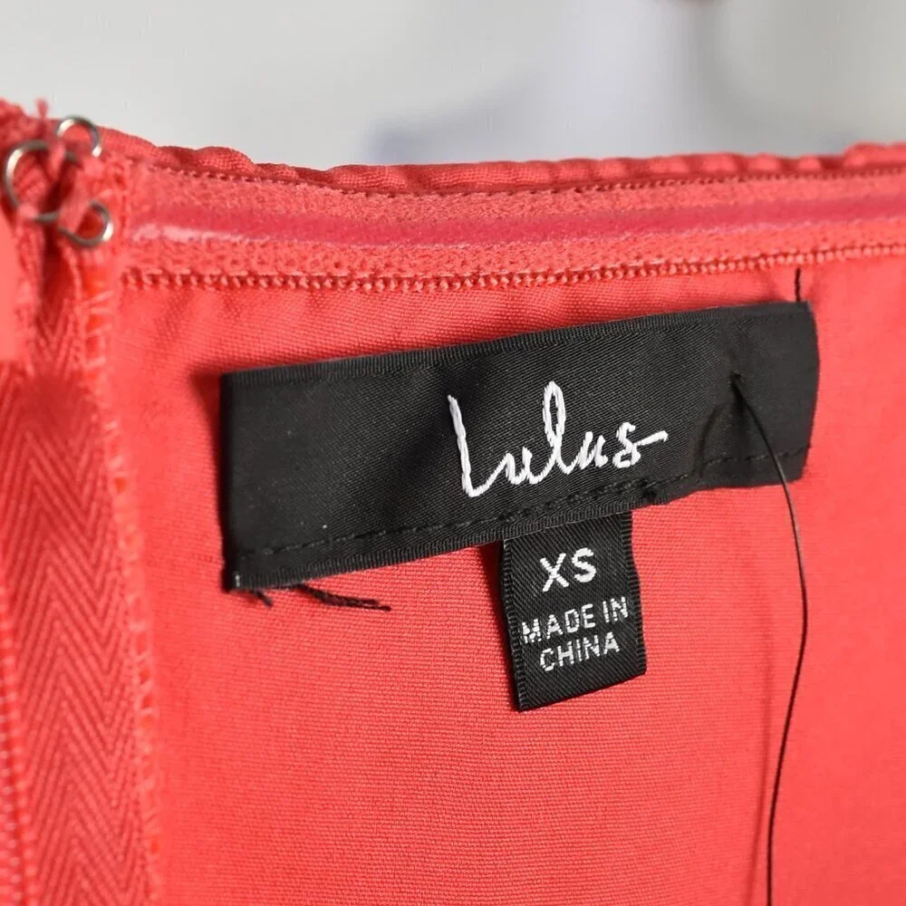 Lulu's Chic Intent Bright Red Crochet Textured Strapless Midi Dress NEW - XS - Picture 10 of 10